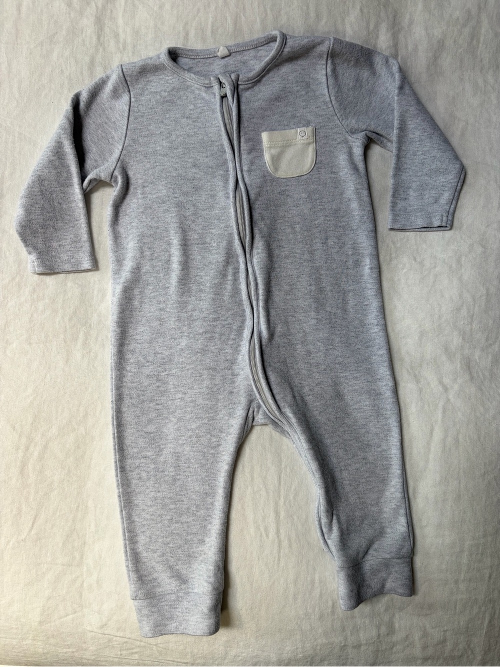 Baby Mori Clever Zip Gray Pajamas / Sleepsuit / Romper